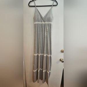 NWT Currents Maxi Dress Gray Straps Loose Size M